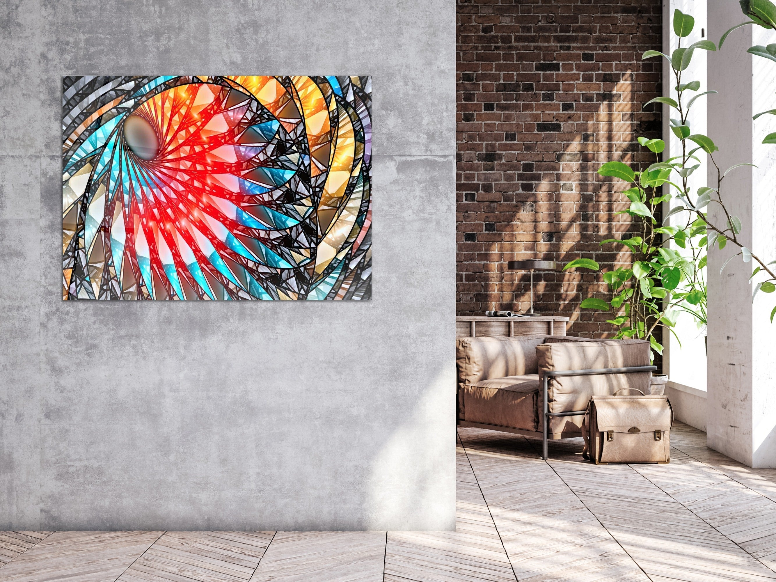 ・"Abstract Surreal Art"・Glass Wall Art