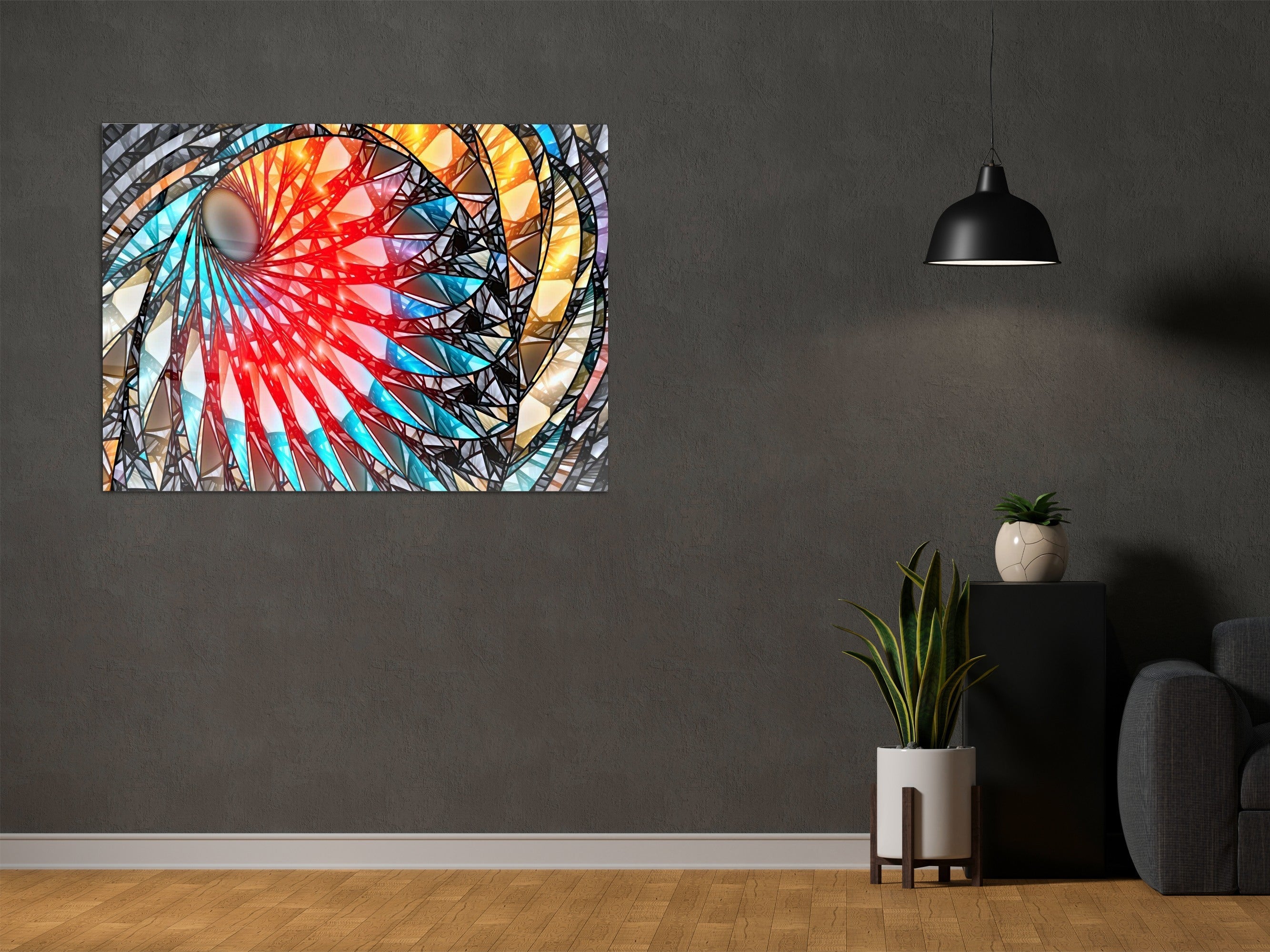 ・"Abstract Surreal Art"・Glass Wall Art