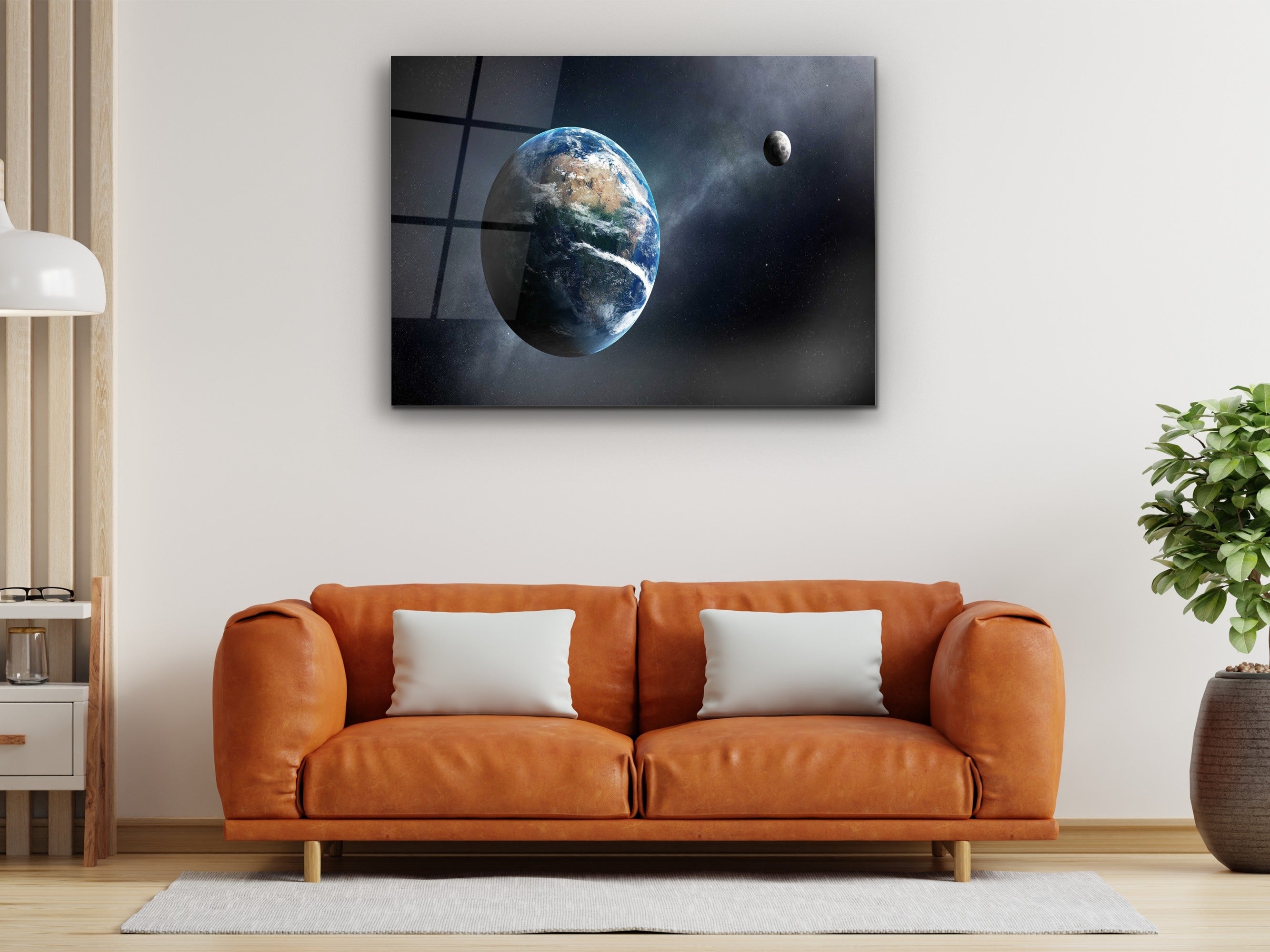 ・"Earth and The Moon"・Glass Wall Art