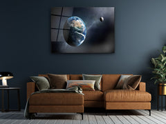 ・"Earth and The Moon"・Glass Wall Art