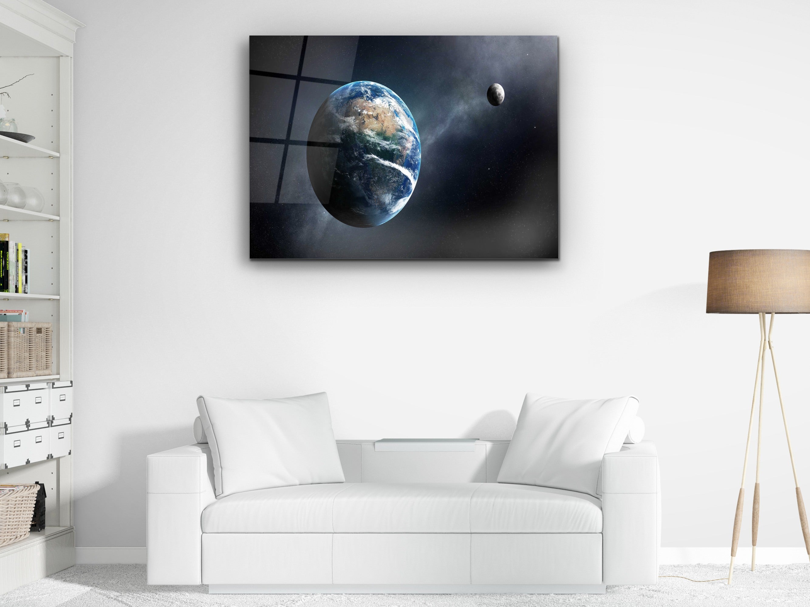 ・"Earth and The Moon"・Glass Wall Art