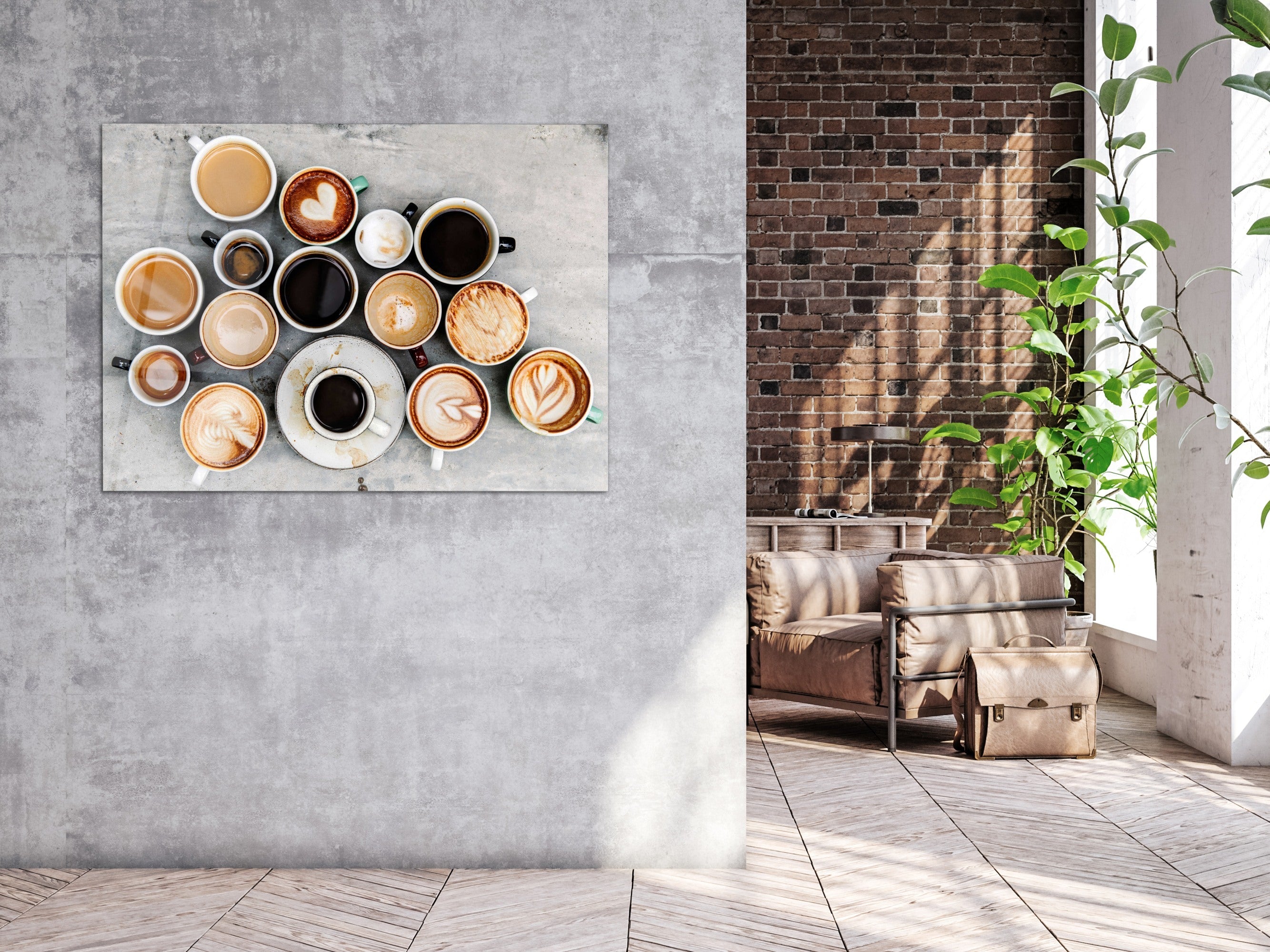 ・"Coffee Cups"・Glass Wall Art