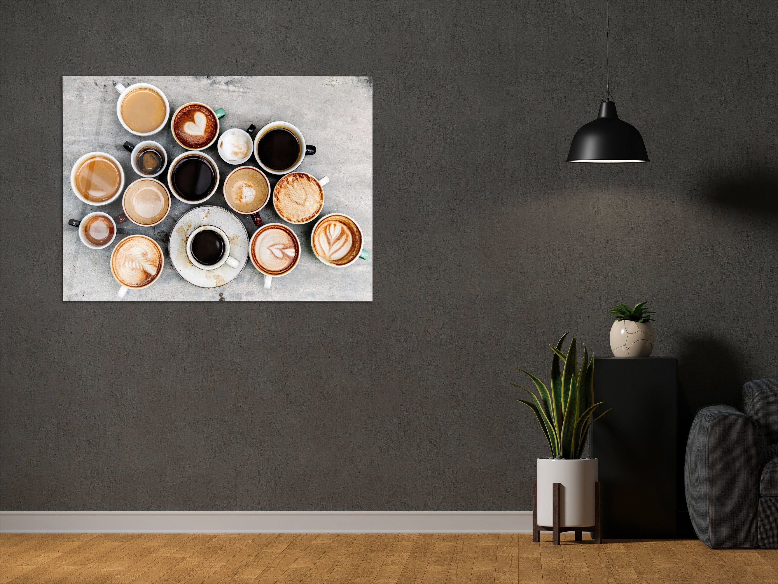 ・"Coffee Cups"・Glass Wall Art