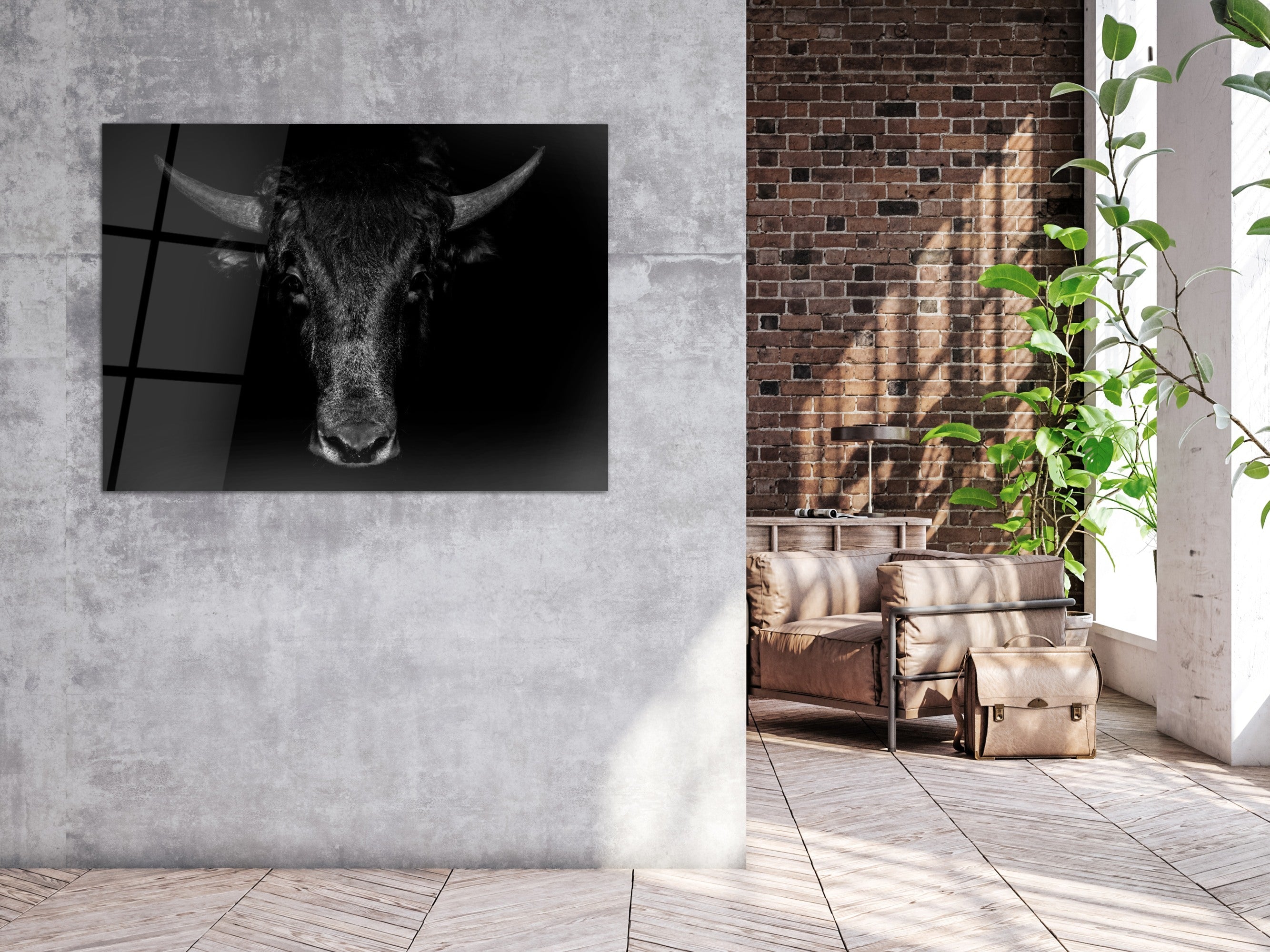 ・"The Bull"・Glass Wall Art