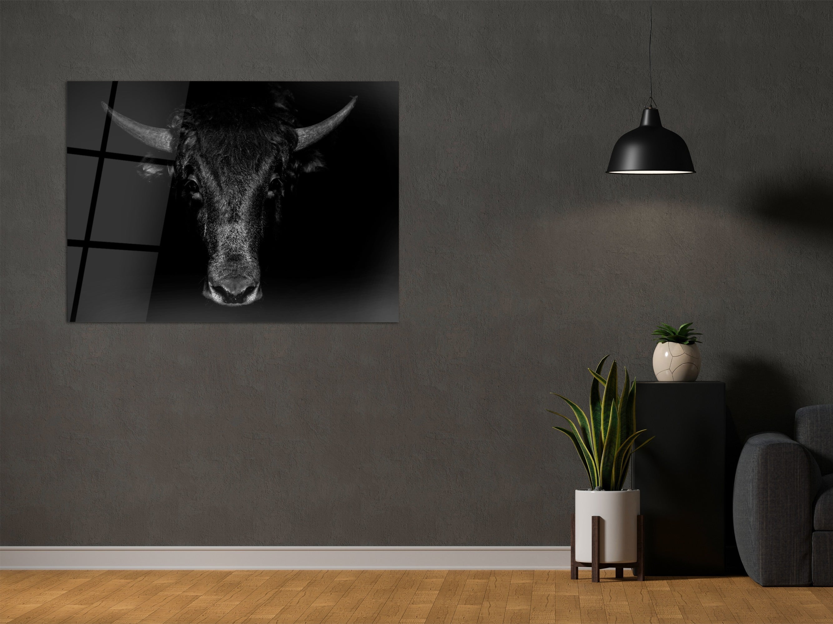 ・"The Bull"・Glass Wall Art