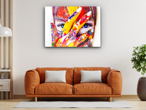 ・"Rainbow Eye Makeup Design"・Glass Wall Art