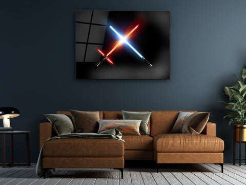 ・"Epic Lightsaber Battle"・Glass Wall Art