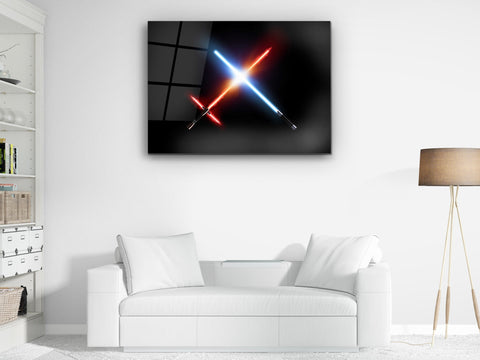 ・"Epic Lightsaber Battle"・Glass Wall Art