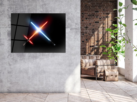 ・"Epic Lightsaber Battle"・Glass Wall Art