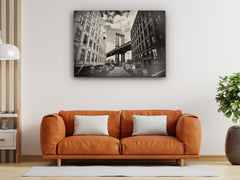 ・"Manhattan Bridge and Brooklyn Skyline"・Glass Wall Art