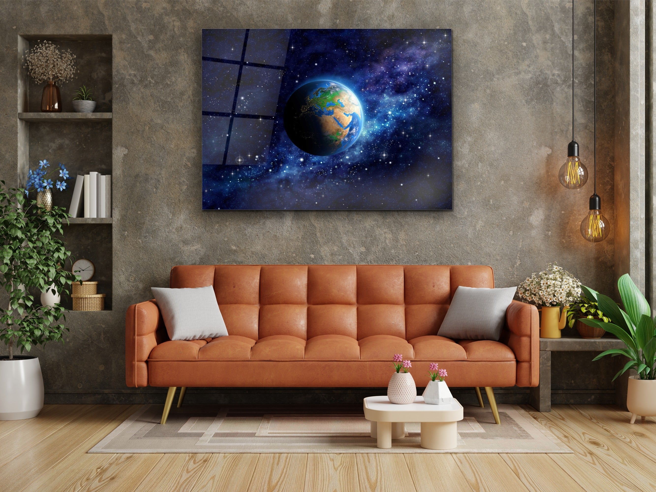 ・"Deep Space Earth"・Glass Wall Art