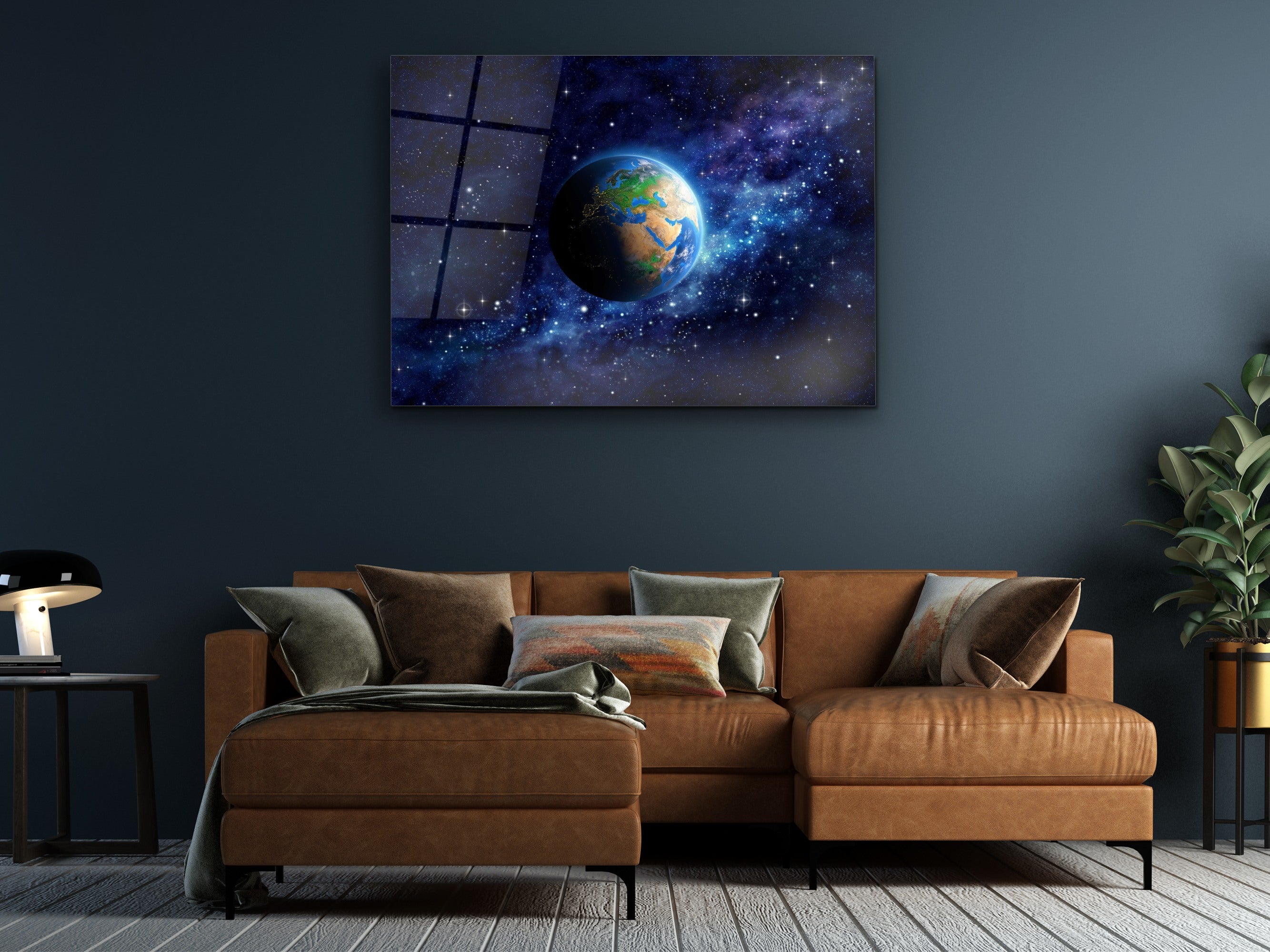 ・"Deep Space Earth"・Glass Wall Art