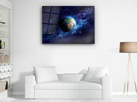 ・"Deep Space Earth"・Glass Wall Art