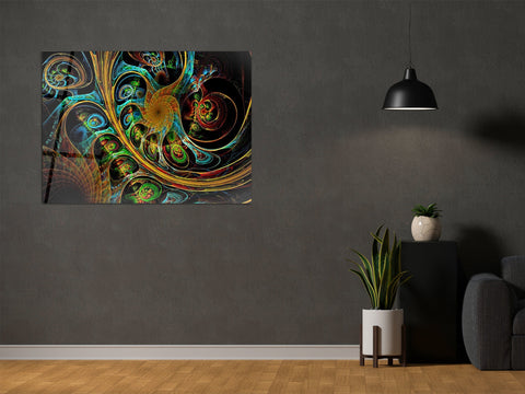 ・"Vibrant Fancy Paint"・Glass Wall Art