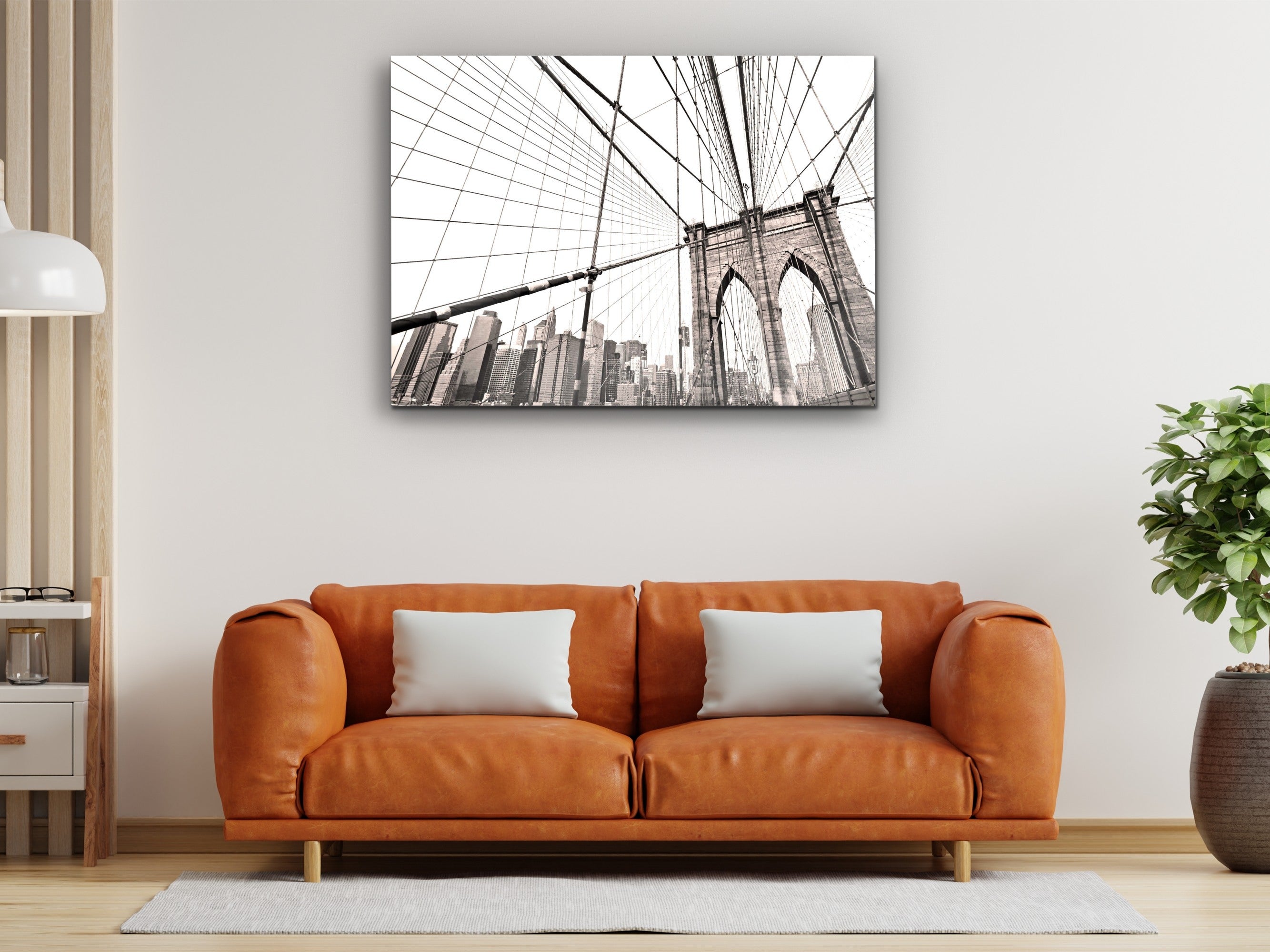 ・"Brooklyn Bridge New York City"・Glass Wall Art