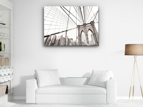 ・"Brooklyn Bridge New York City"・Glass Wall Art