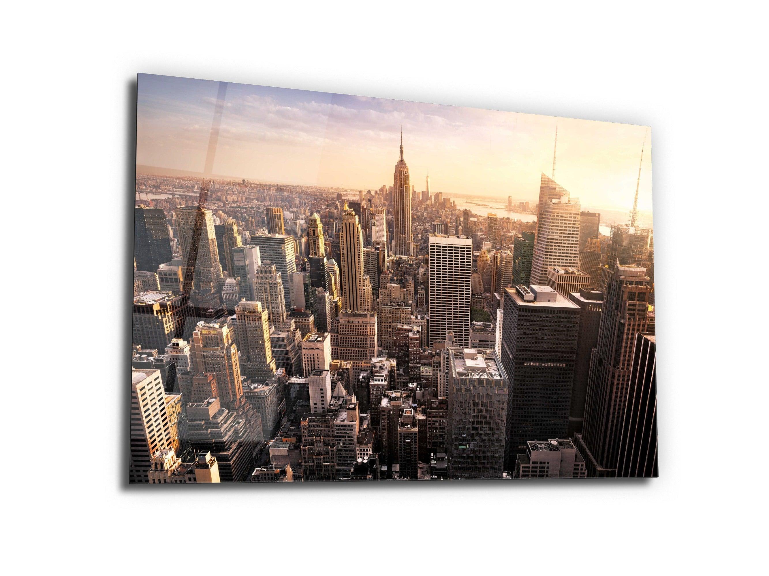 ・"New York City Skyline"・Glass Wall Art - Wonders Of Wall