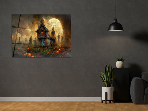 ・"Spooky Nighttime"・Glass Wall Art
