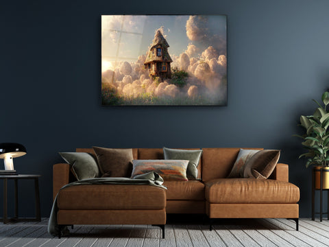 ・"Artistic View of Beautiful House"・Glass Wall Art
