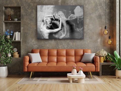 ・"Woman with Dreamy Smoke"・Glass Wall Art