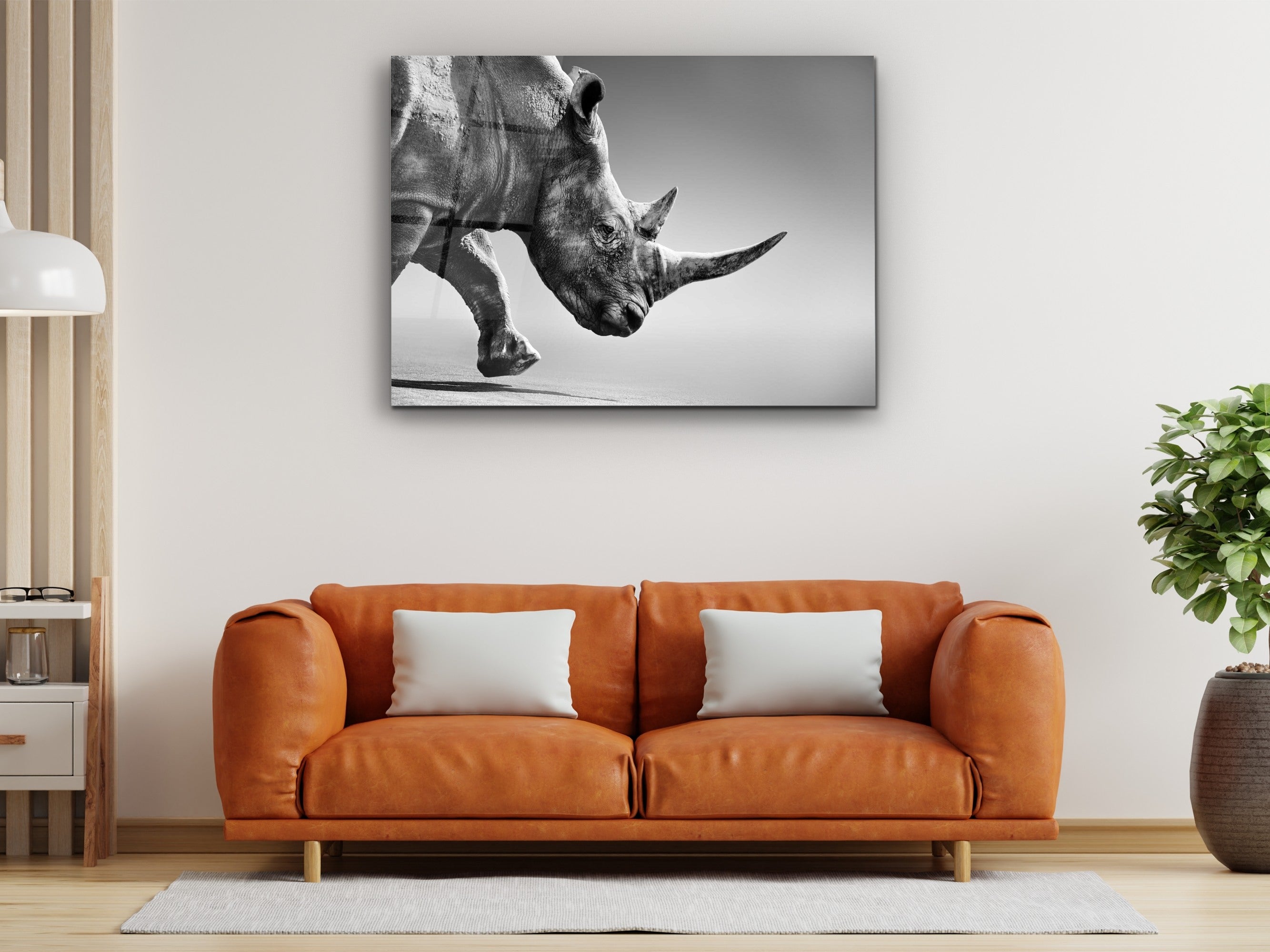 ・"The Rhino"・Glass Wall Art