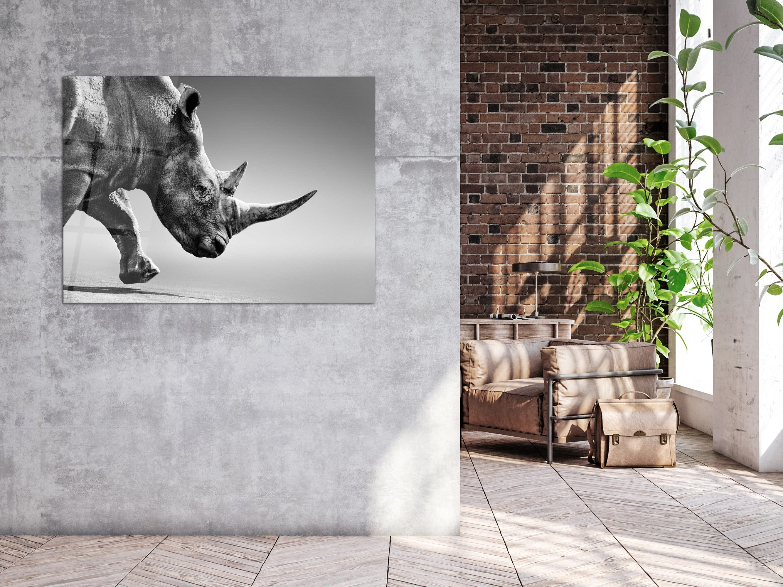 ・"The Rhino"・Glass Wall Art