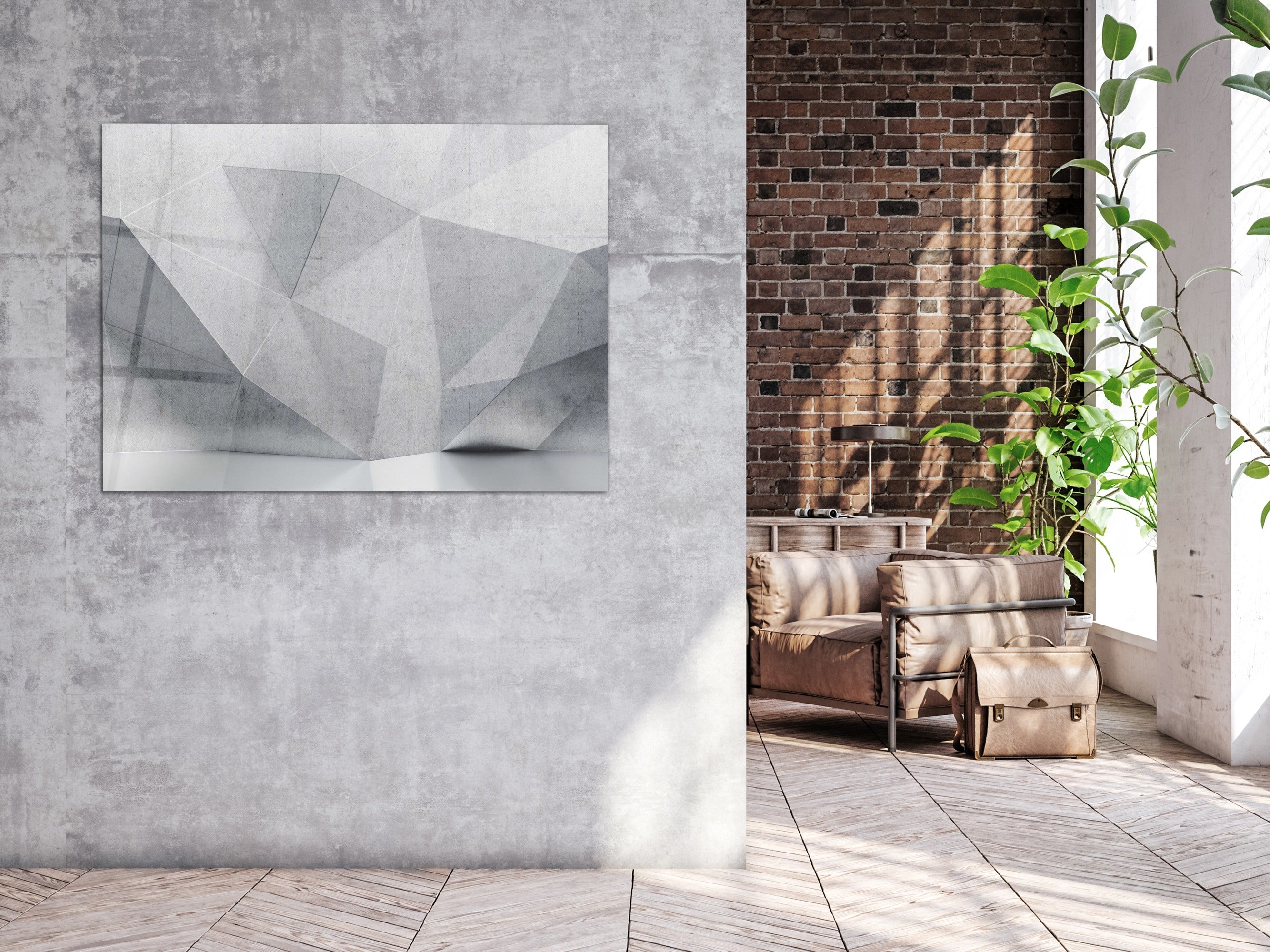 ・"Abstract Polygonal "・Glass Wall Art