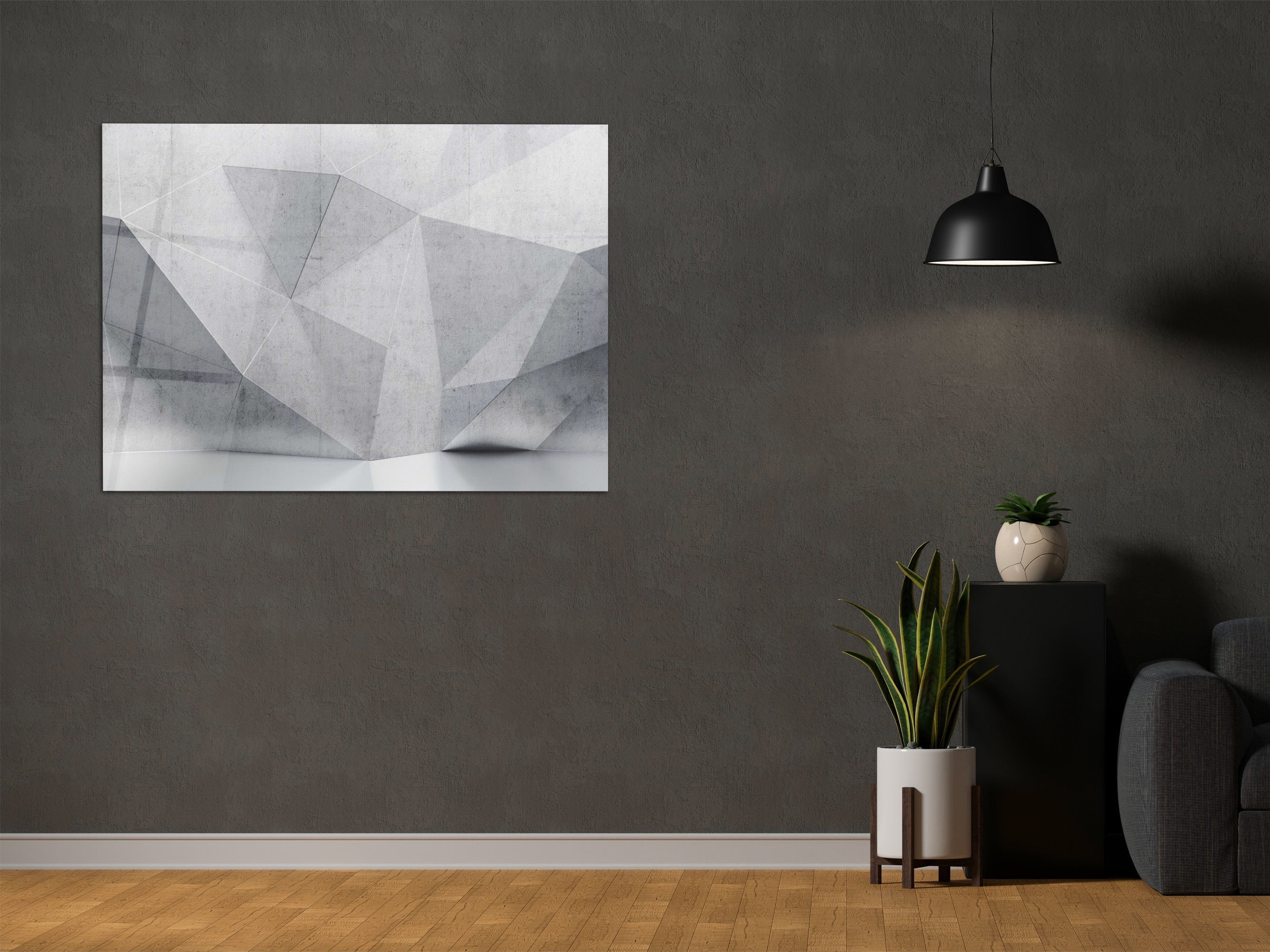 ・"Abstract Polygonal "・Glass Wall Art