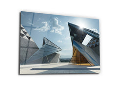 ・"Modern Triangle Building"・Glass Wall Art