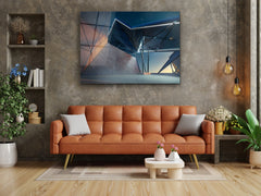 ・"Modern Triangle Building V1"・Glass Wall Art