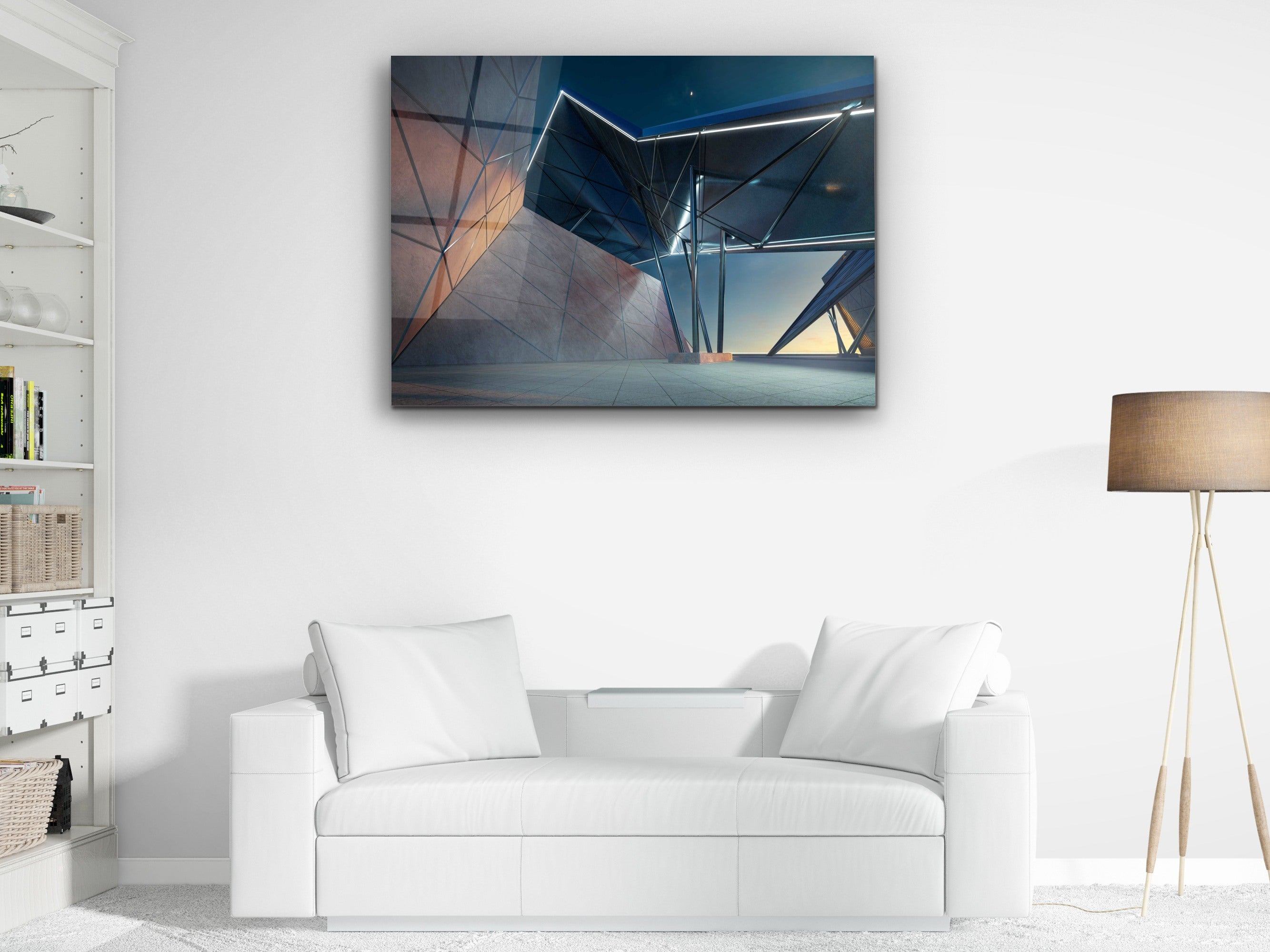 ・"Modern Triangle Building V1"・Glass Wall Art