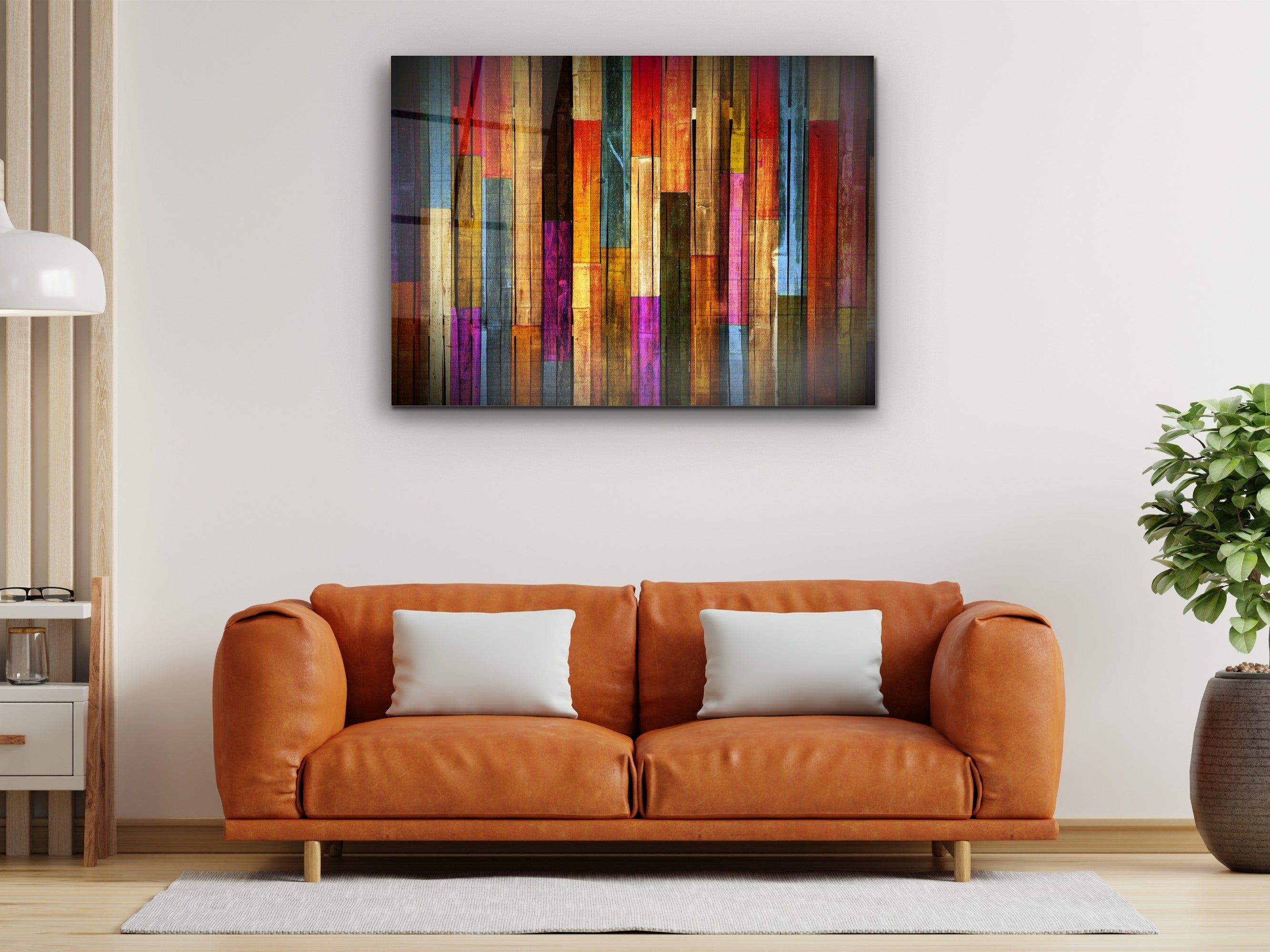 ・"Colorful Woods"・Glass Wall Art