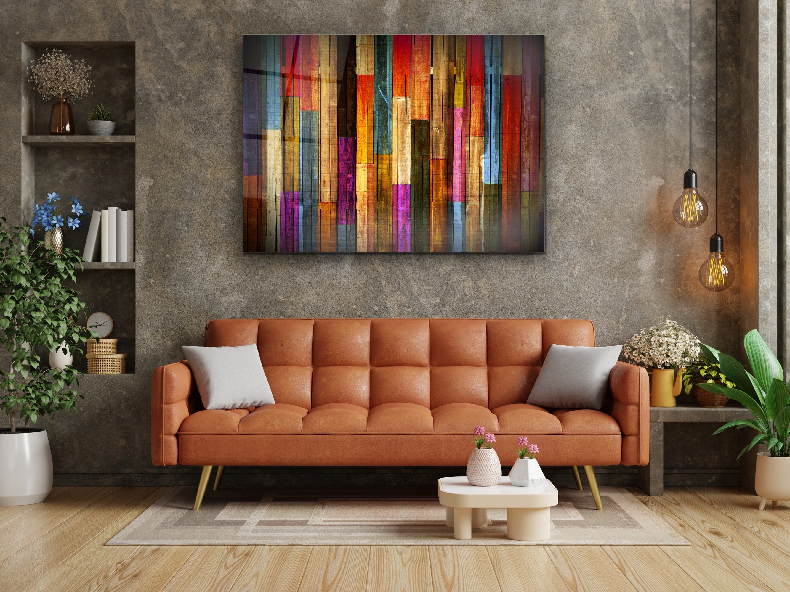 ・"Colorful Woods"・Glass Wall Art