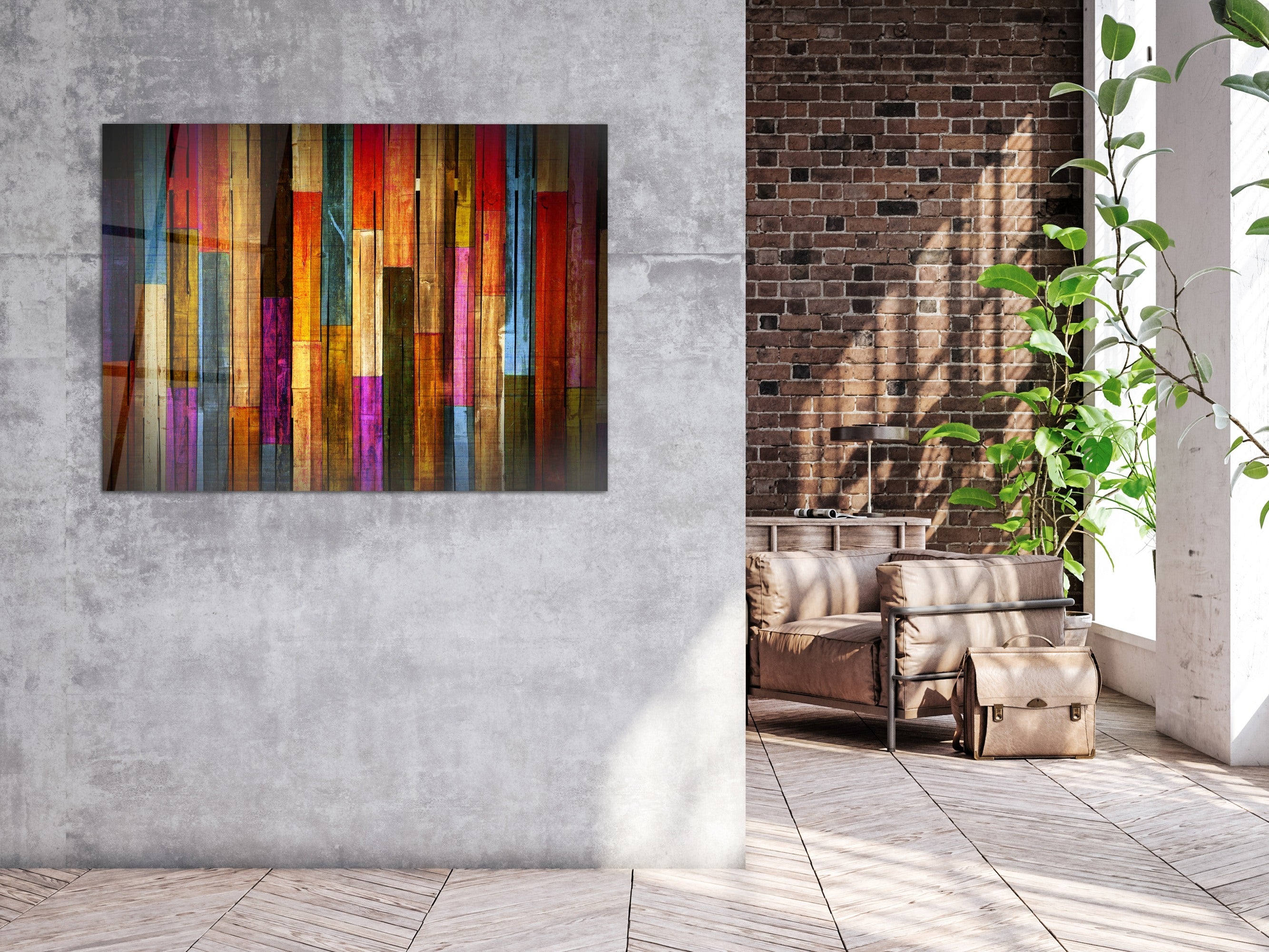 ・"Colorful Woods"・Glass Wall Art