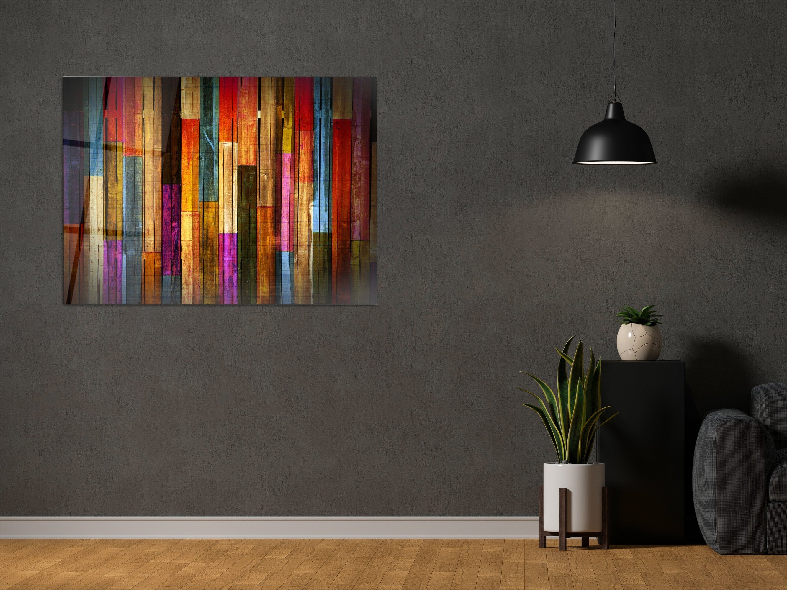 ・"Colorful Woods"・Glass Wall Art