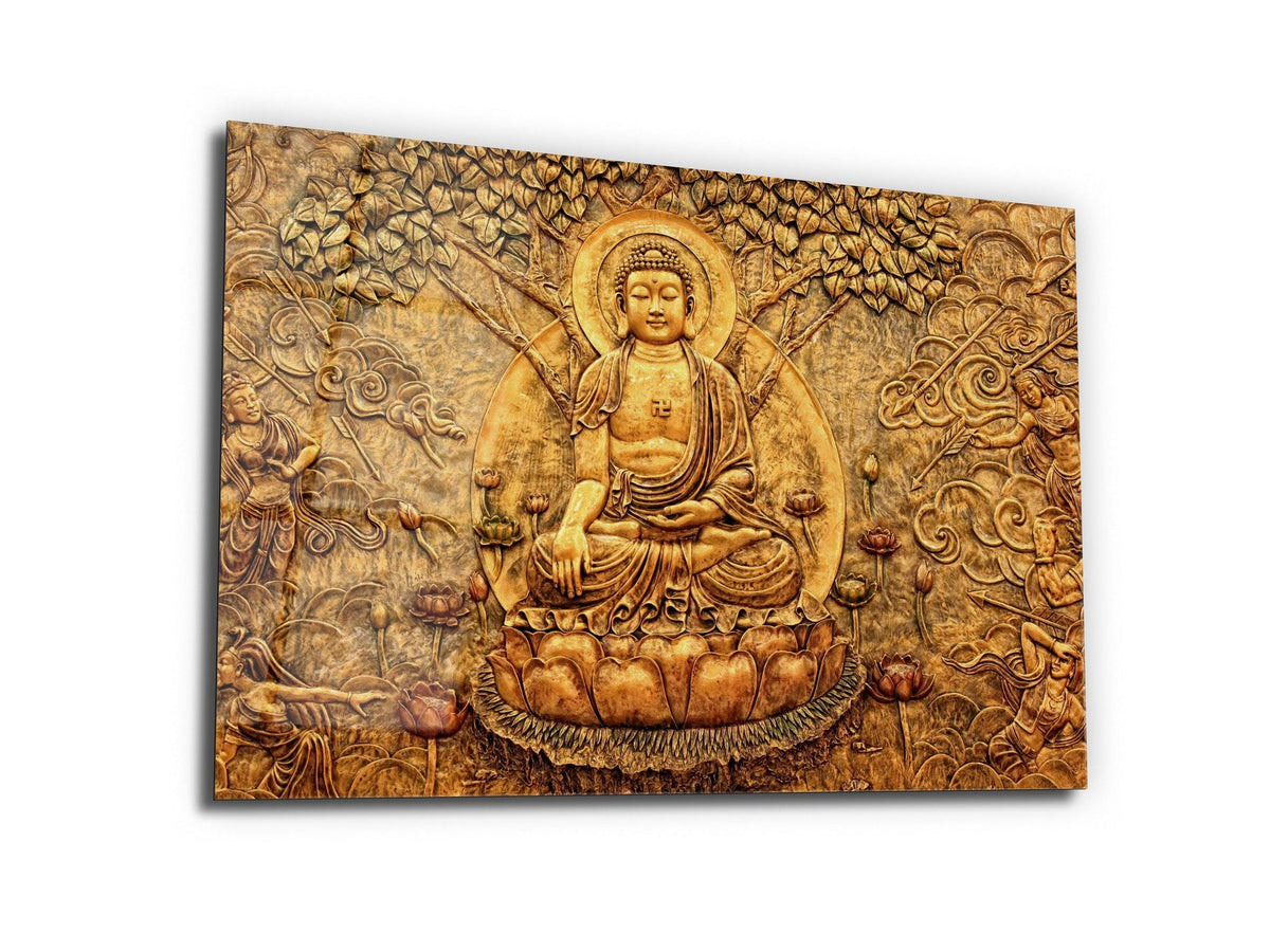 ・"Golden Soul Of Buddha"・Glass Wall Art - Wonders Of Wall