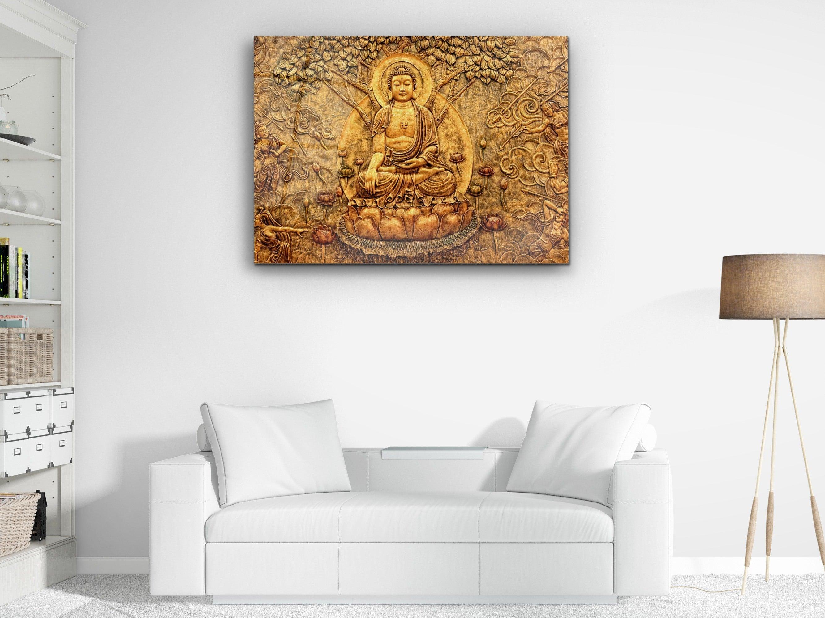 ・"Golden Soul Of Buddha"・Glass Wall Art - Wonders Of Wall