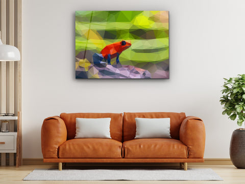 ・"Hypno Frog and Colors"・Glass Wall Art