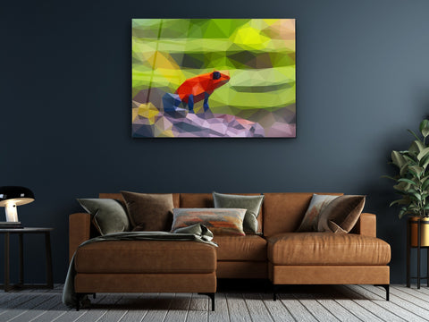 ・"Hypno Frog and Colors"・Glass Wall Art