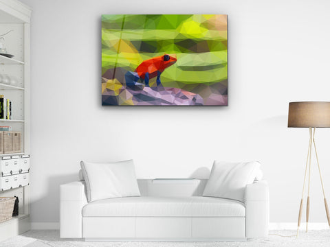 ・"Hypno Frog and Colors"・Glass Wall Art