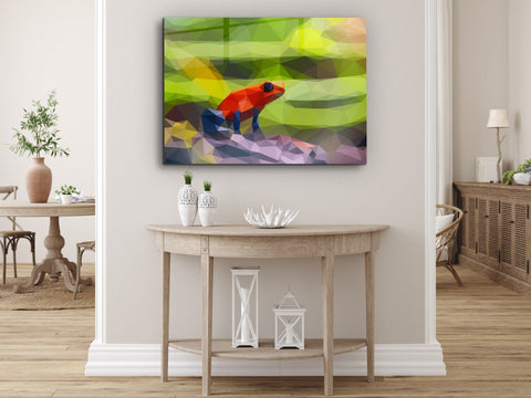 ・"Hypno Frog and Colors"・Glass Wall Art