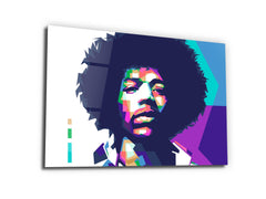 ・"Jimi Hendrix"・Glass Wall Art