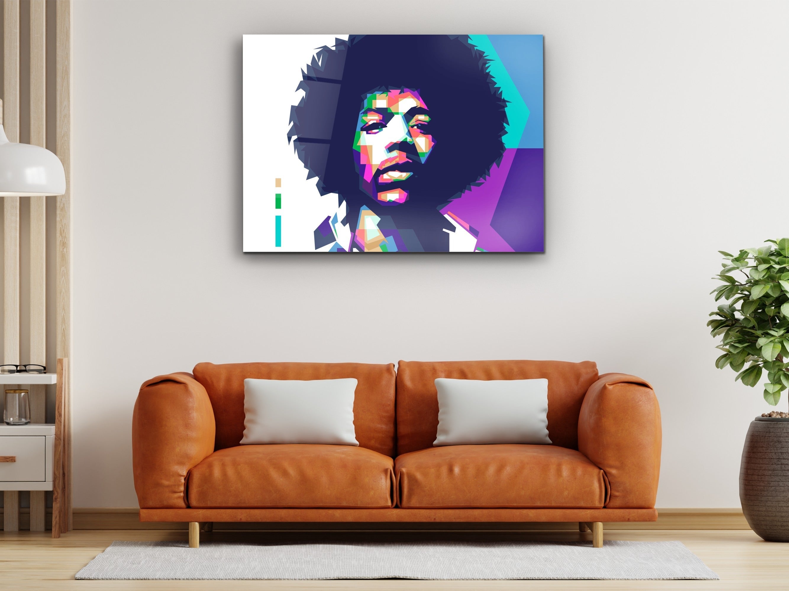 ・"Jimi Hendrix"・Glass Wall Art