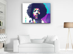 ・"Jimi Hendrix"・Glass Wall Art