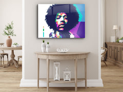 ・"Jimi Hendrix"・Glass Wall Art