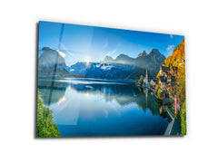 ・"Lake of Hallstatt"・Glass Wall Art