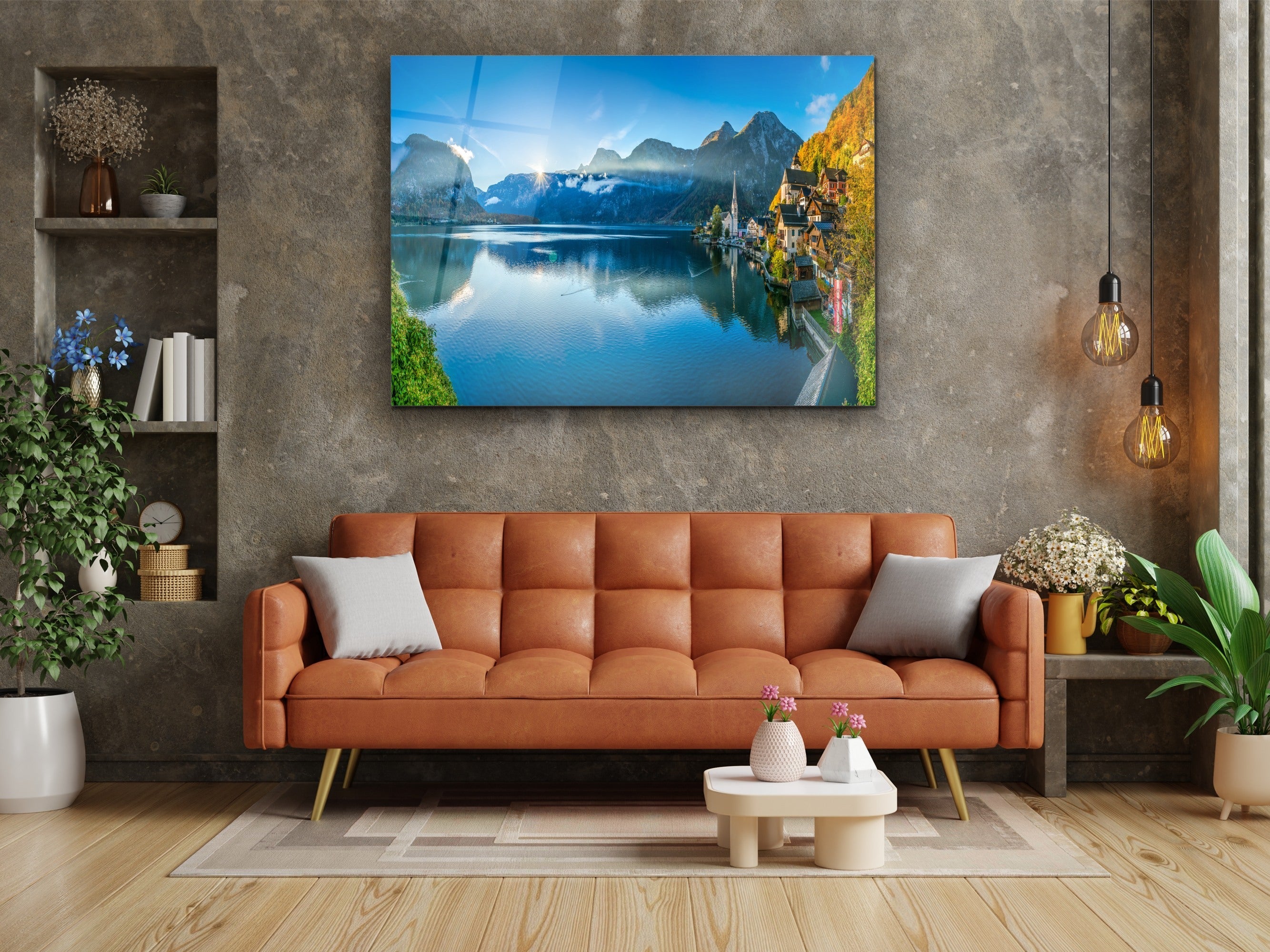 ・"Lake of Hallstatt"・Glass Wall Art