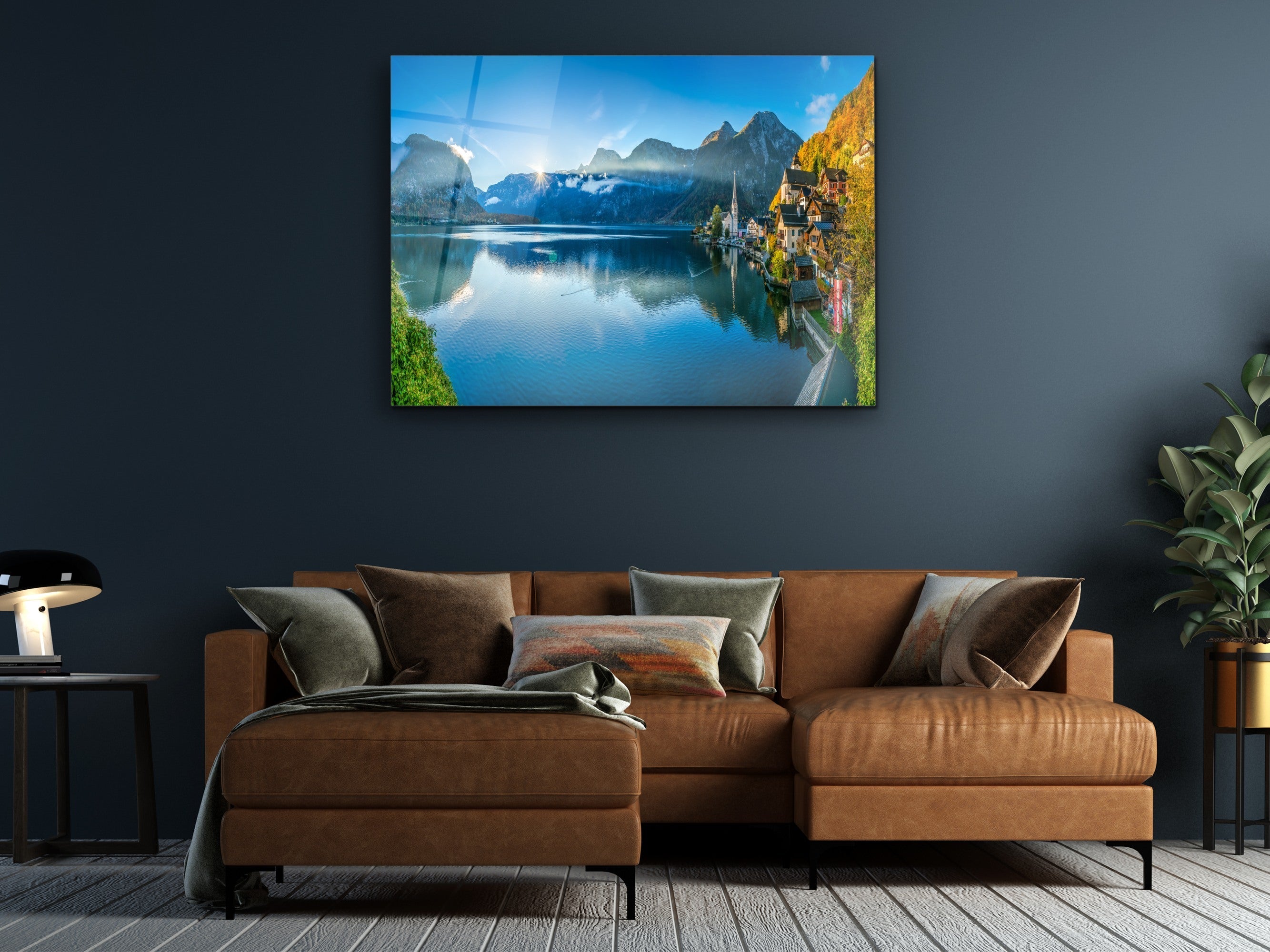 ・"Lake of Hallstatt"・Glass Wall Art