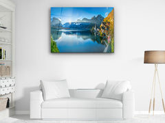 ・"Lake of Hallstatt"・Glass Wall Art