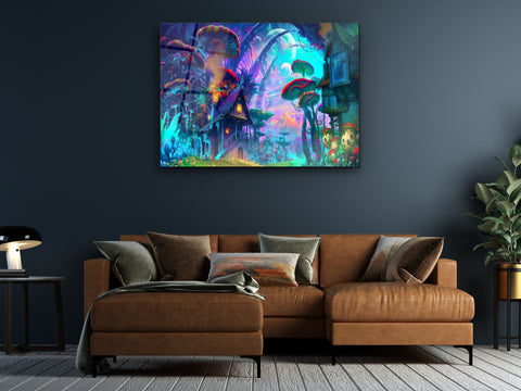 ・"Land Of Mushroom"・Glass Wall Art